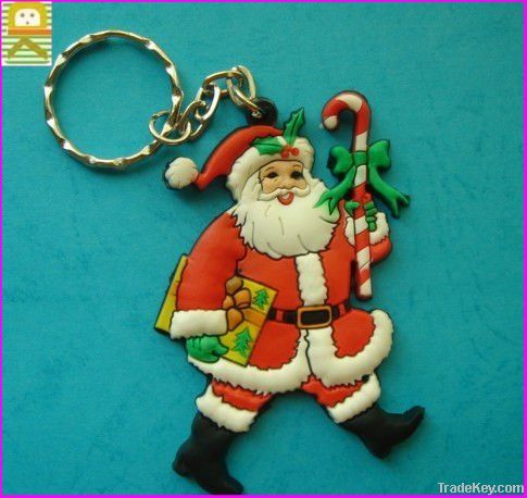 popular pvc christmas gift santa claus soft pvc key chain