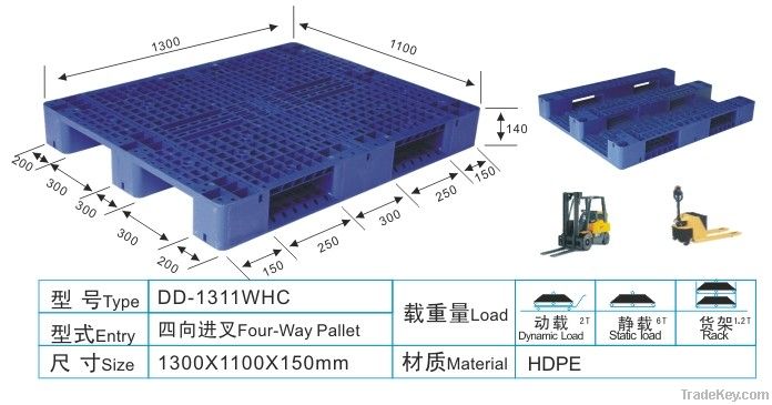 Plastic Pallets : 1300mm x 1100mm Nestable Medium Duty (Euro) Pallet