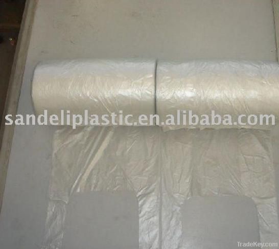 HDPE plain t-shirt bag on roll