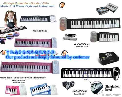 portable silicone electronic piano with 61 keys