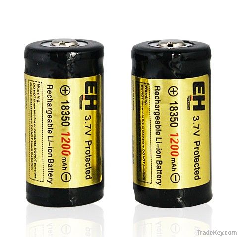 EH Protected 18350 3.7V 1200mAh Rechargeable Battery(2pcs)