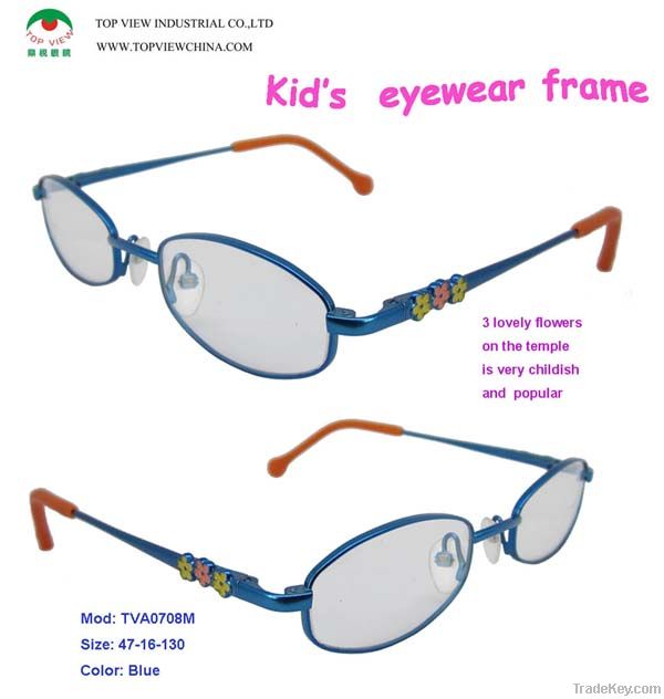 Kid's metal integrated spring hinge eyewear spectacles frame lead free