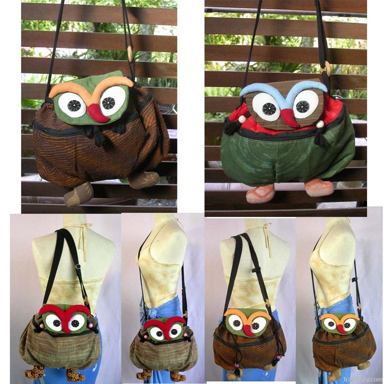 Thai Handmade Owl Sling bag Shoulder bags Purse Wallet New