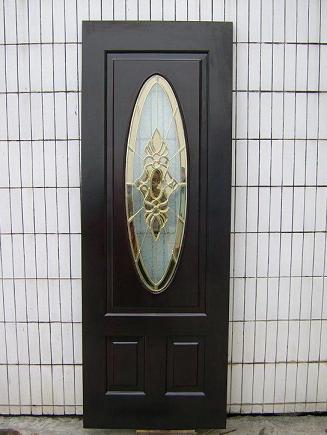 Glass wood door