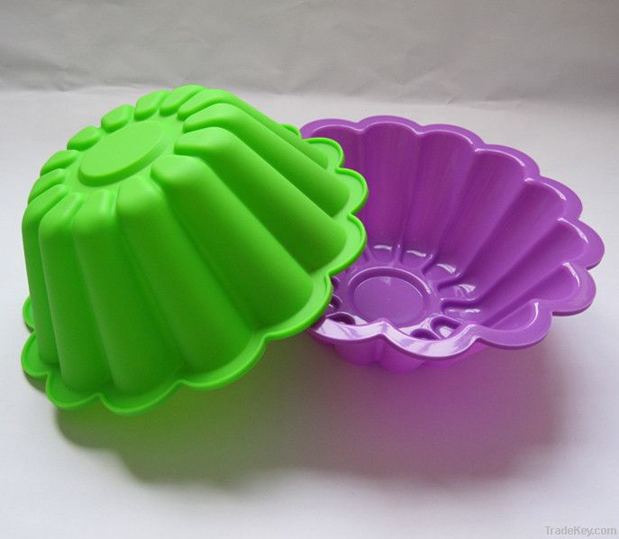 FDA beautiful flower shapes silicone cake pan