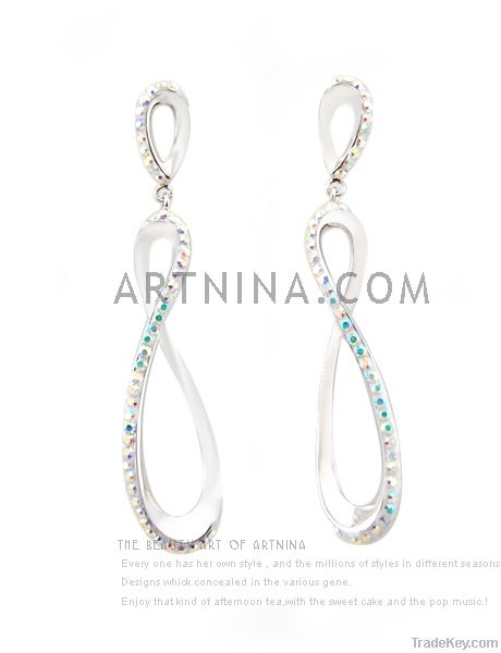 new arrival bling crystal cross earrings