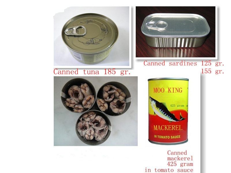 Canned tuna, canned sardines, canned mackerel of Chinese origin