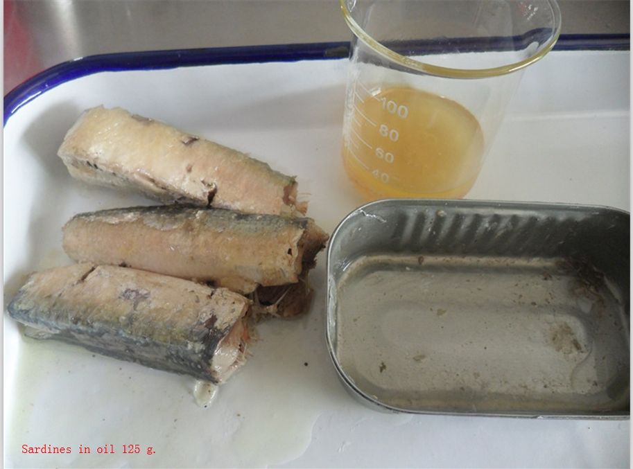 Canned sardines 125/80g. of Chinese origin