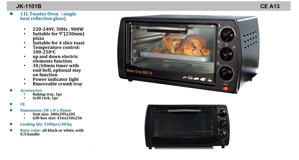 11 litre, 20 litre and 25 litre toaster oven of Chinese origin