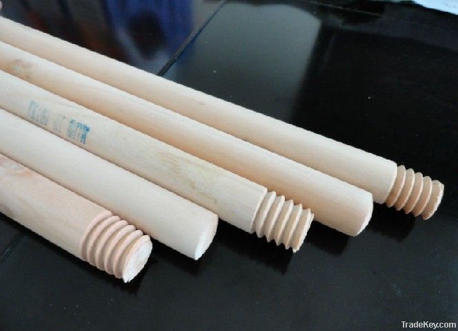 Natural wooden broom handle