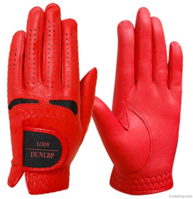 Red cabretta Golf glove