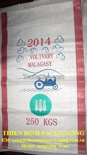 PP woven bag for agriculture, feed, sugar, rice, salt..