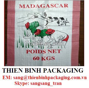 PP woven bag for agriculture, feed, sugar, rice, salt..