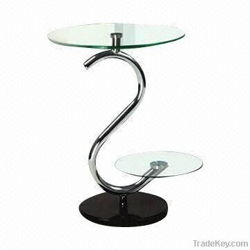 Coffee Table with 6mm Upper/5mm Lower Glass/Both in Tempered, Chromed