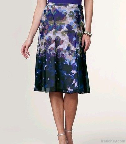 Womens Printed Chiffon Skirt