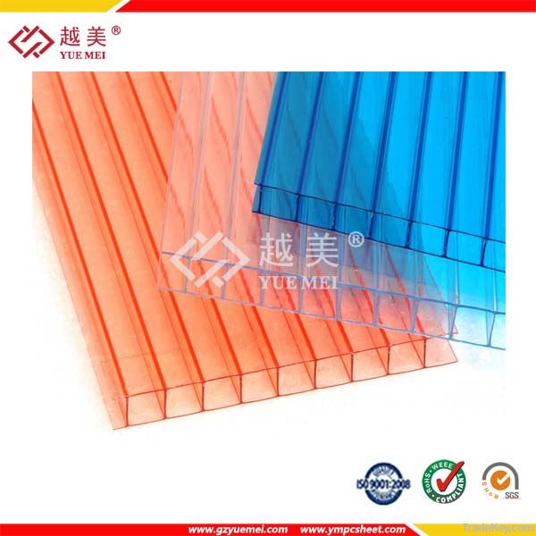 ten years warranty polycarbonate twin wall hollow sheet