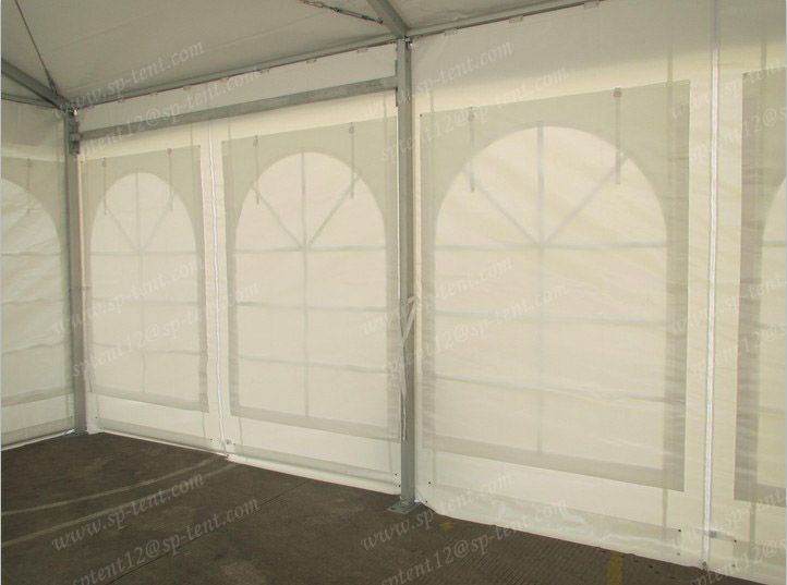 6x9m clear span tent with inner rolled PVC windows