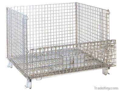 Foldable stackable wire cage