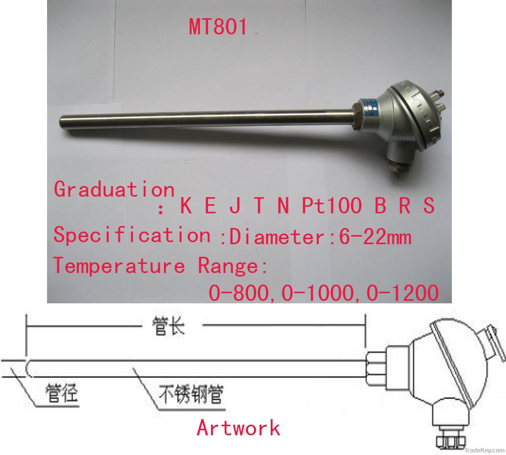 straight rod type thermocouple