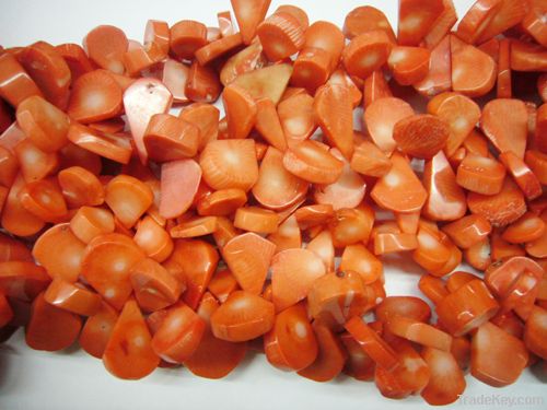 Coral Strands With Semi Precious Stone