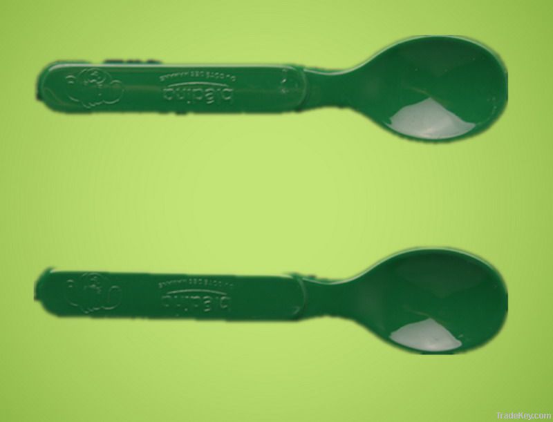 Individual wrapped green spoon