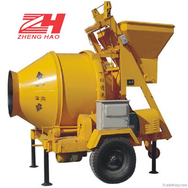 JZC350 portable electric drum concrete mixer with pump