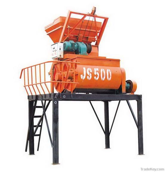 JS500 twin shift forced electric Concrete Mixer with lift