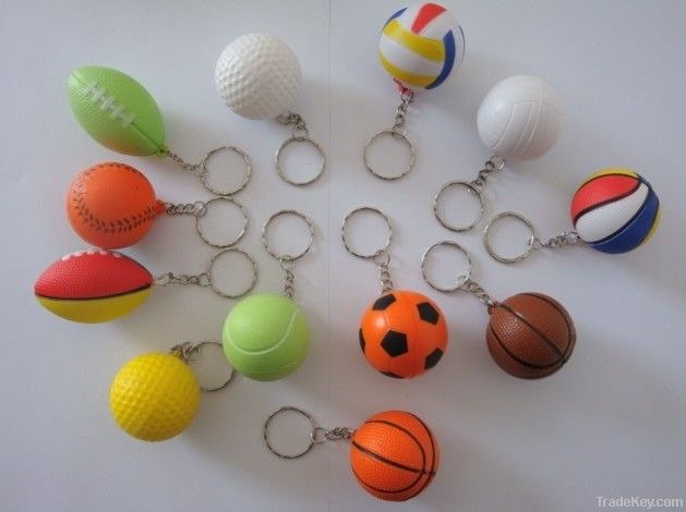 PU stress ball key chain