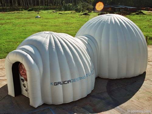 Inflatable dome tent