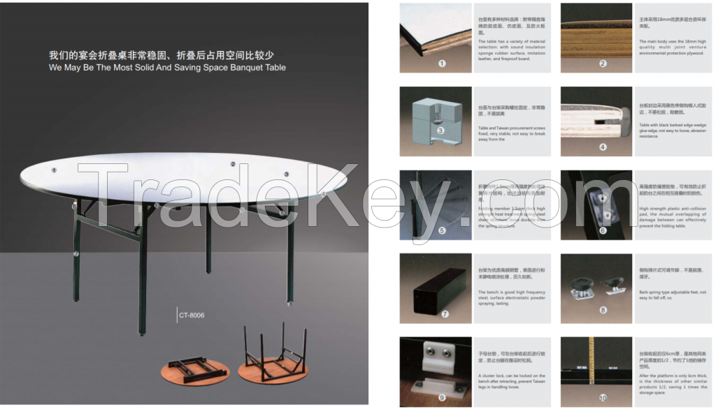 Classic hotel multi-functional dining table series