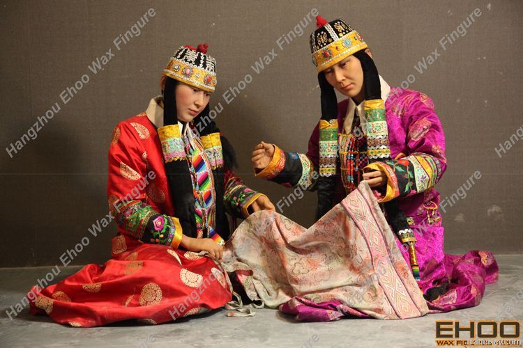 mongolian life size silicone sculpture