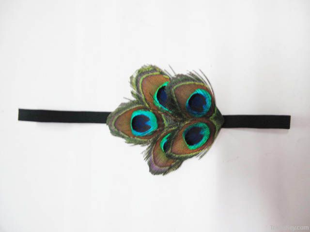 Peacock feather Boho headband