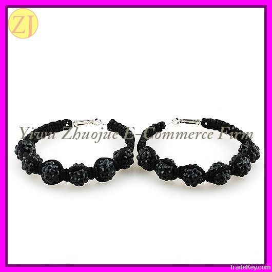 2012 Hotest Resin Beads Shamballa Hoop Earring Jewellery EH-896