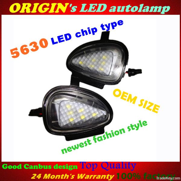 new style 6 SMD 5630 LED chip type VW GOLF6 LED Under mirror light