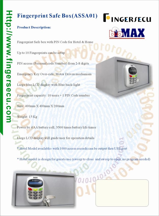 Fingerprint Safe with PIN access