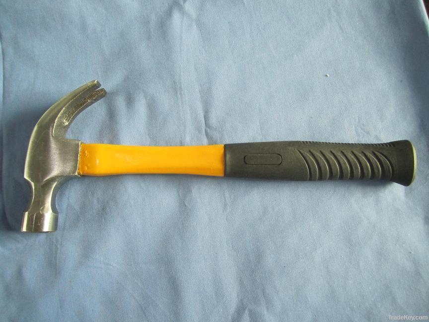 Claw hammer with fibre glass handle