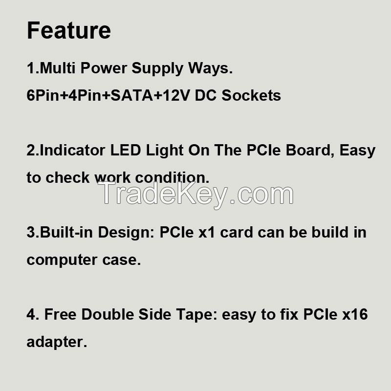 IT-GO PCI-E x1 x16 Expansion kit PCIe x1 1 to 4 External PCI Express 16X slots Riser Card PCIe Port Multiplier Card