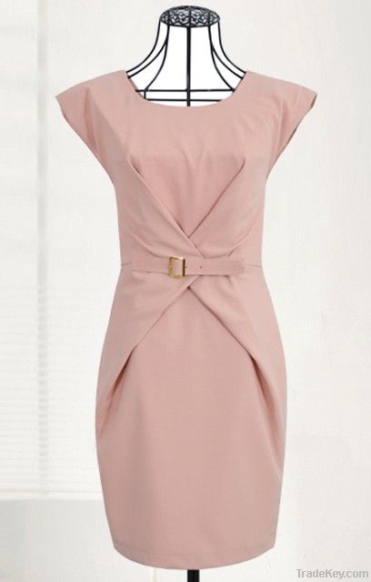 fashion lady solid color slim career dresses new hot