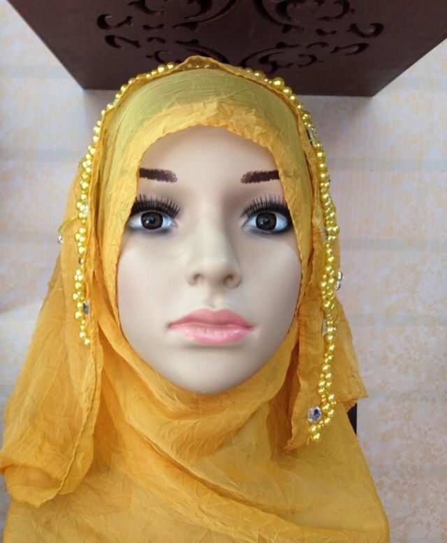 handmade diamond or embroidery headwear hijab