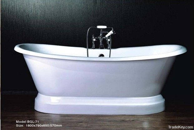 Double slipper bathtub with Pedestal