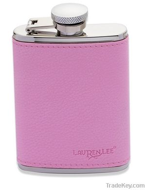 stainless steel leather hip flask