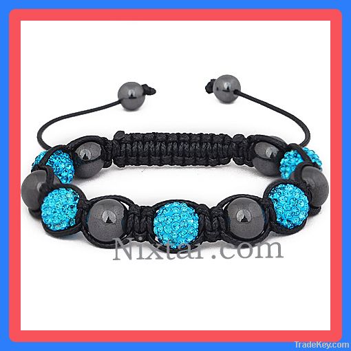 Crystals And Hematites Macrame Bracelets Wholesale