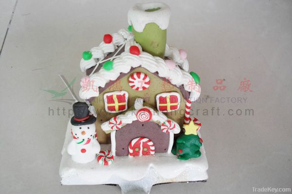 Polymer clay dough of personalized christmas house