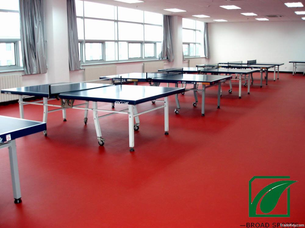 Vinly Table Tennis PVC sports Floor In Red Color