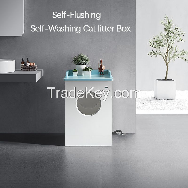 Innovative Automatic Litter Box Self-Flushing Self-Washing Cat litter Box cat toilet best product of cat