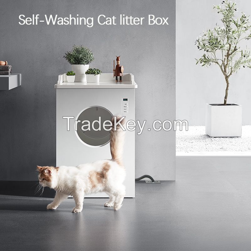 Innovative Automatic Litter Box Self-Flushing Self-Washing Cat litter Box cat toilet best product of cat