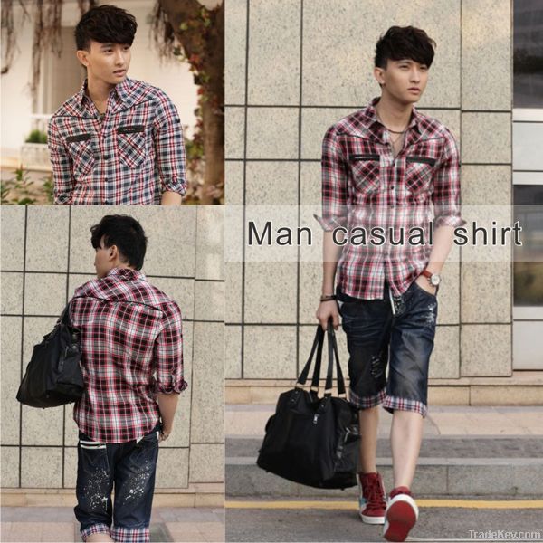 2012 New Arrivals Leisure Men Plaids Shirt 50388