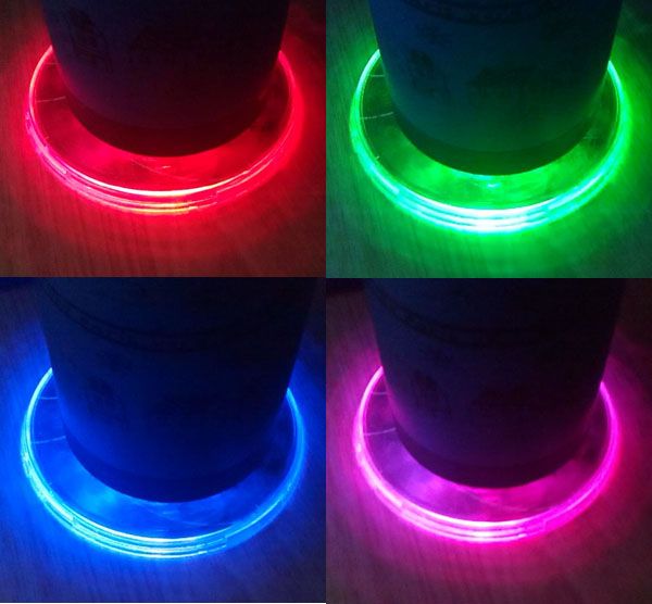 Hot selling Led colorful flashing coaster