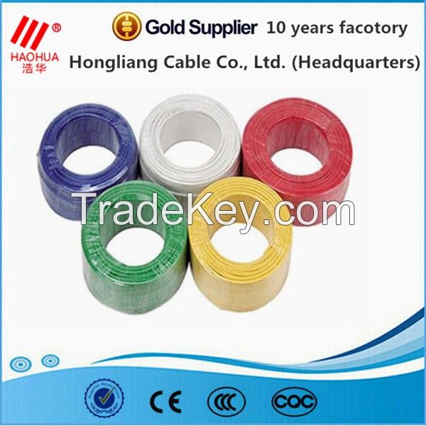 450/750V PVC insulated copper conductor electrical wire