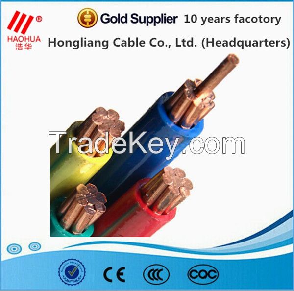 Low voltage 0.6/1kv copper conductor PVC/XLPE insulation electrical cable